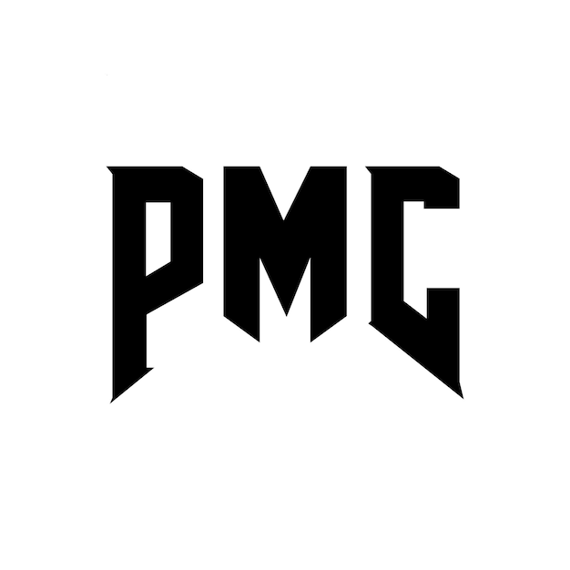PMCのロゴデザイン 黒と白の色の組み合わせ PMCロゴ ベクトル PMCデザイン PMCアイコン PMCアルファベット PMCタイポグラフィー ロゴデザイン