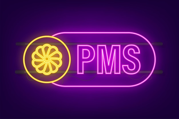 PMSネオンサイン。編集可能なベクトルストローク。ベクトルイラスト。カレンダーアイコン。