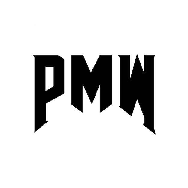 PMW letter logo ontwerp voor technologiebedrijf PMW logo ontwerp zwarte en witte kleurencombinatie PMW logo PMW vector PMW ontwerp PMW icoon PMW alfabet PMW typografie logo ontwerp