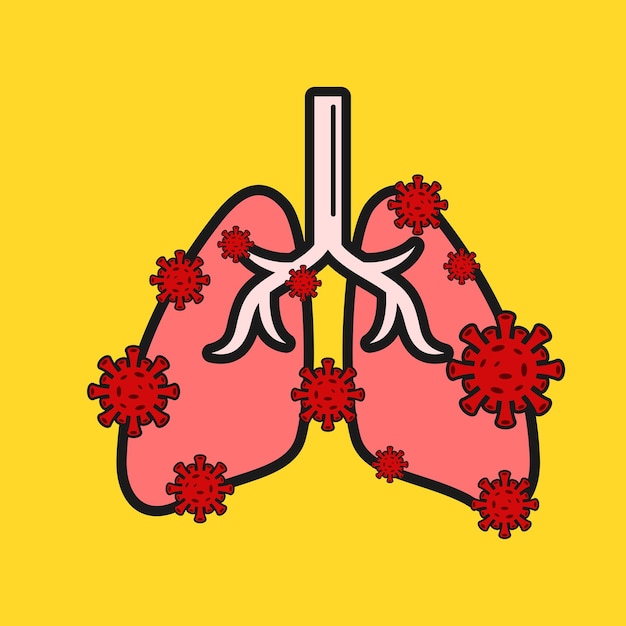 Pneumonia groovy element vector ontwerp
