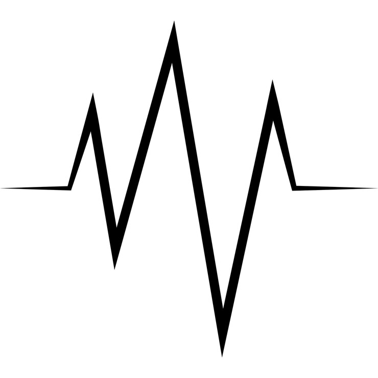 Vector png electrocardiogram wave sound heart, beat logo line medical chart