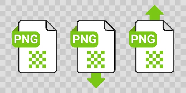 Vector png file format icons with a transparent background