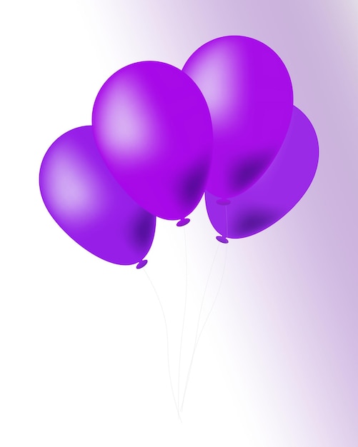 Vettore png palloncini viola e bianchi su sfondo trasparente