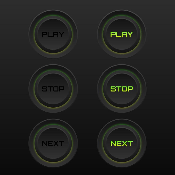 PNG round button bright template