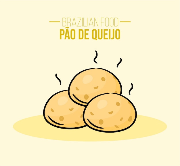 Vettore po de queijo pane formaggio cibo brasiliano minas cibo mineiro