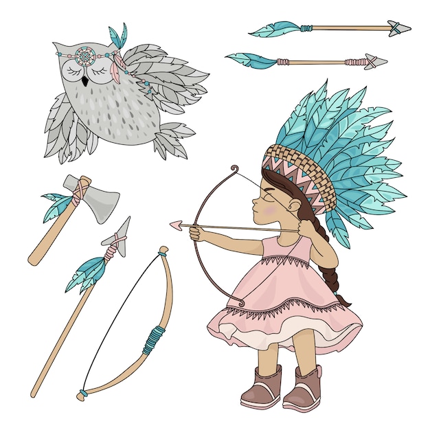 POCAHONTAS OWL American Indian Girl