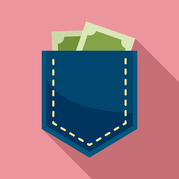 Pocket bribery money icon Flat illustration of pocket bribery money vector icon for web design