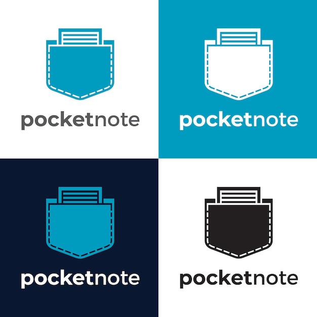 Pocket and note illustration logo template