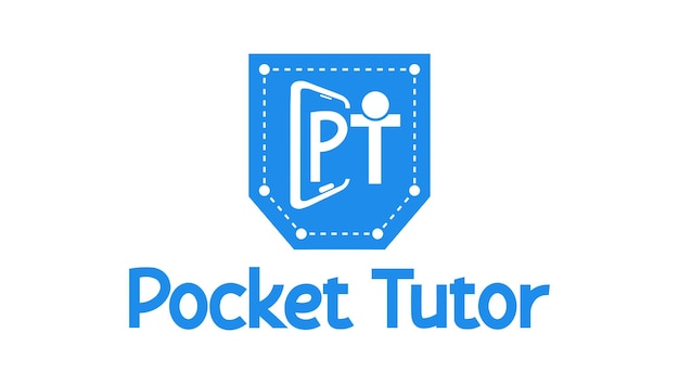 벡터 온라인 교육 교육 앱을 위한 pocket tutor 현대 로고 디자인 템플릿