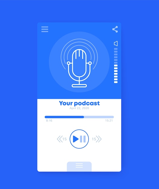 Podcast-app, mobiel ui-ontwerp