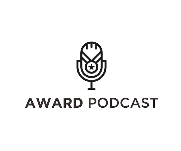 podcast award logo ontwerp vectorillustratie