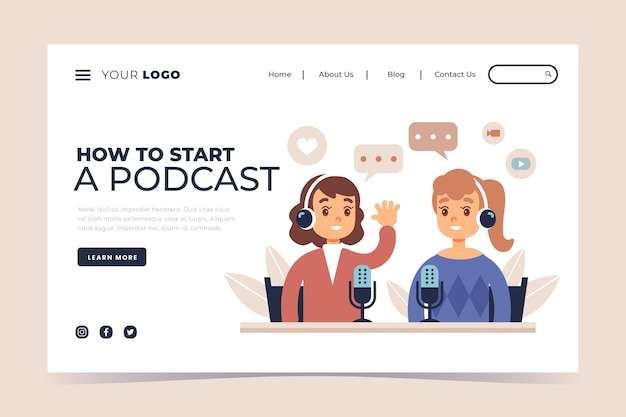 Podcast-bestemmingspagina-sjabloon