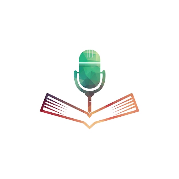 Podcast boek vector logo ontwerp Onderwijs podcast logo concept