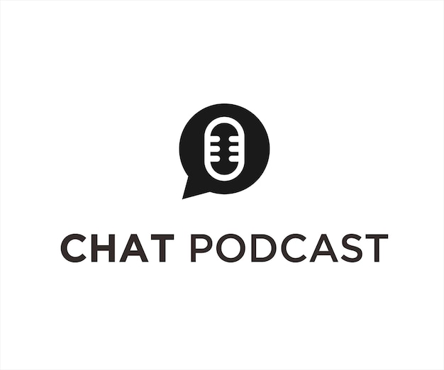 Podcast chat logo ontwerp vectorillustratie