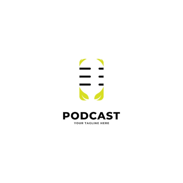 Vector podcast chat logo template in art style