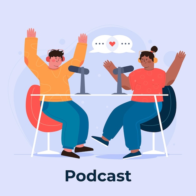 Vector podcast concept illustration