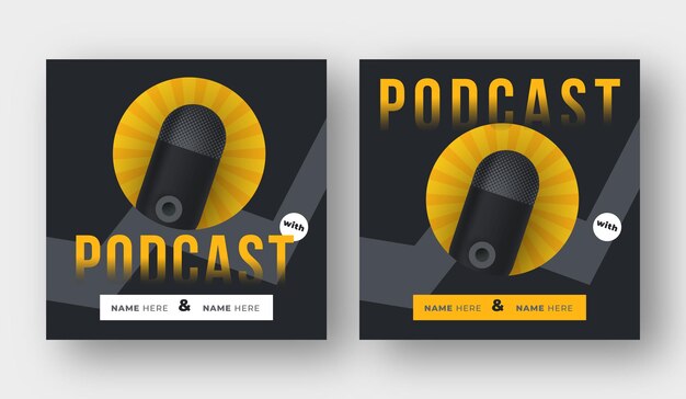 Podcast cover art sjabloonontwerp sociale media post