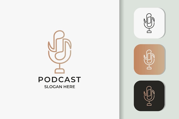 Vector podcast double tone combination logo design