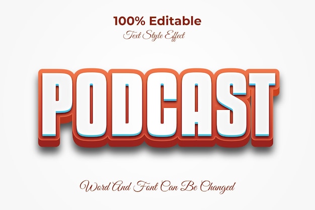 Podcast editable text effect template