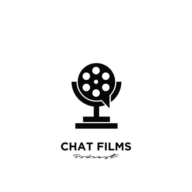 Logo del design dell'icona del podcast film talk