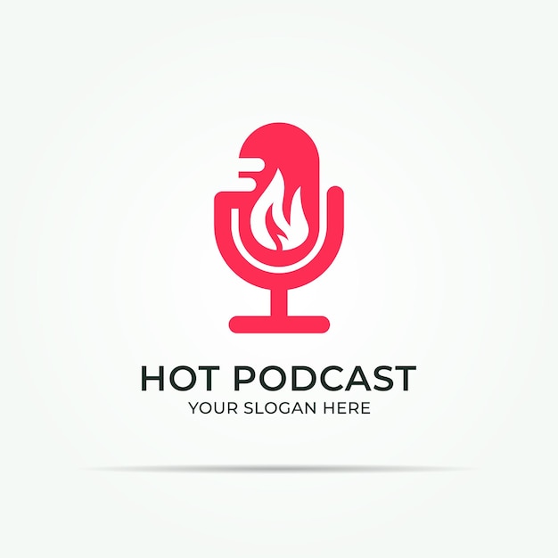 Логотип коллекции мультимедиа и развлечений podcast fire