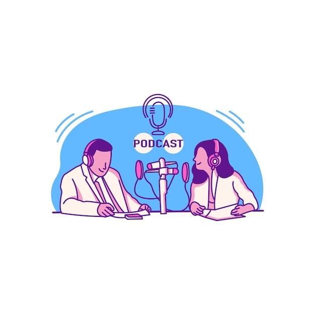 Vector podcast flat design