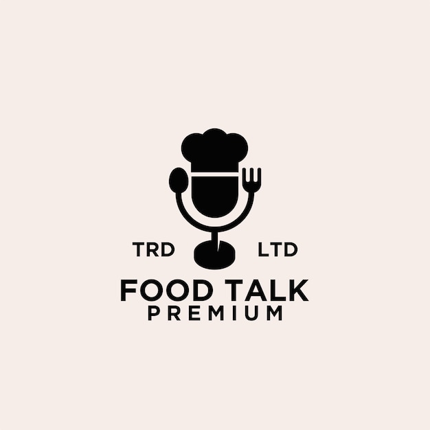Вектор Подкаст дизайн логотипа шеф-повара ресторана еды