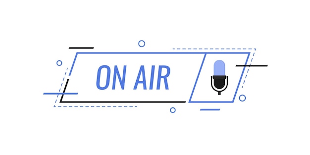 Vector podcast icon like on air live. concept of radio broadcasting or streaming. modern flat style vector illustration.