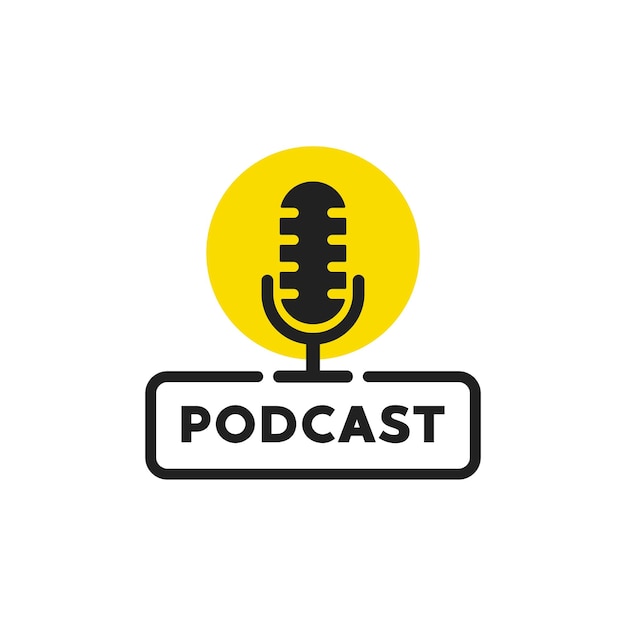 Podcast icona logo design vettoriale