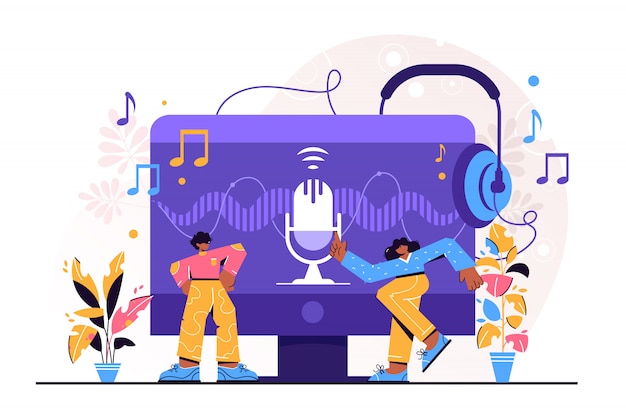 Vector podcast  illustration