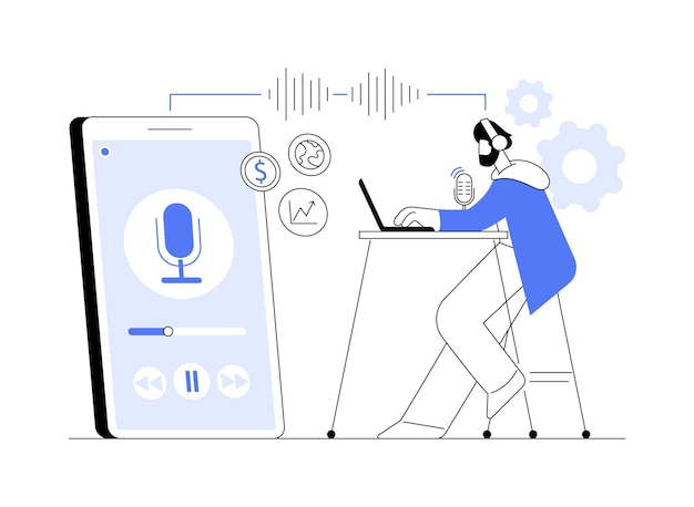 Podcast inhoud abstract concept vectorillustratie