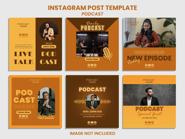 Vettore modello di post di podcast per instagram