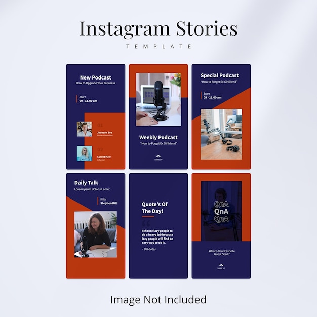 Vector podcast instagram stories template