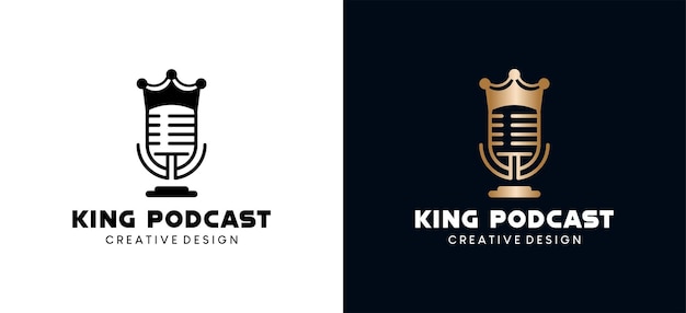 Vettore podcast re logo design con concetto creativo microfono logo illustrazione vettoriale