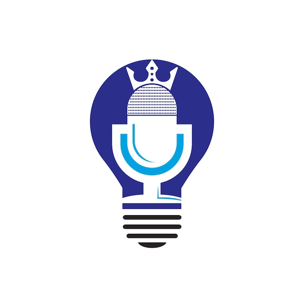 Podcast king vector logo design