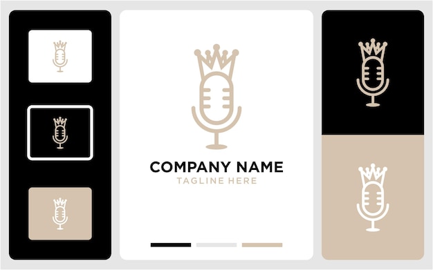 Podcast koning logo ontwerp