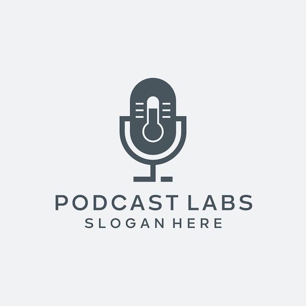 Vector podcast lab sound logo design