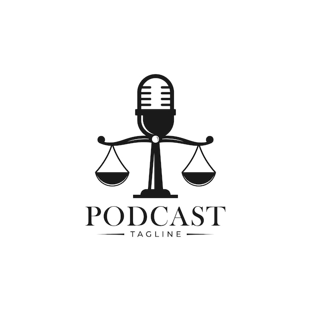 Podcast Law Logo Design Inspiratie voor Podcast