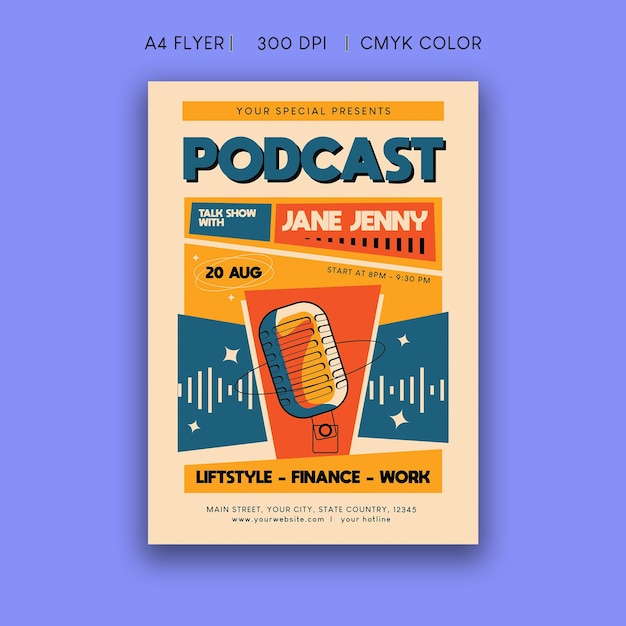 Podcast live flyer