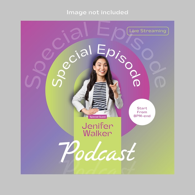 Podcast live social media post template