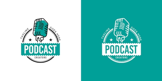 Concetto di design del logo podcast