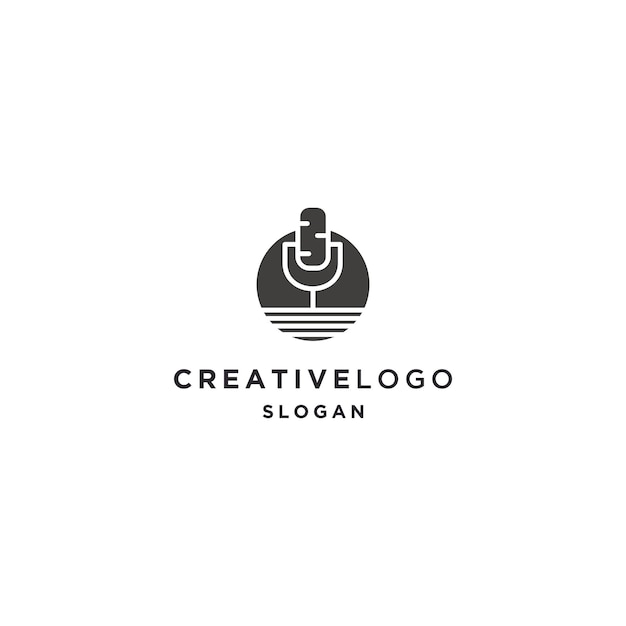 Podcast logo icon design template