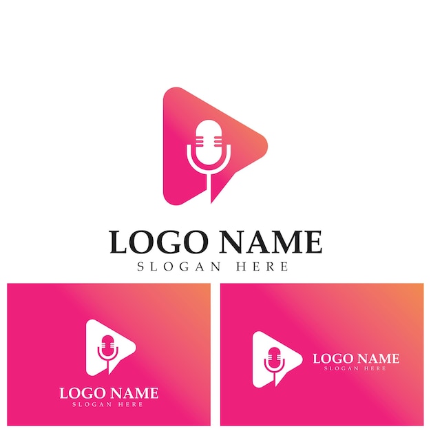 Podcast Logo icon Design Vector Template microphone symbols