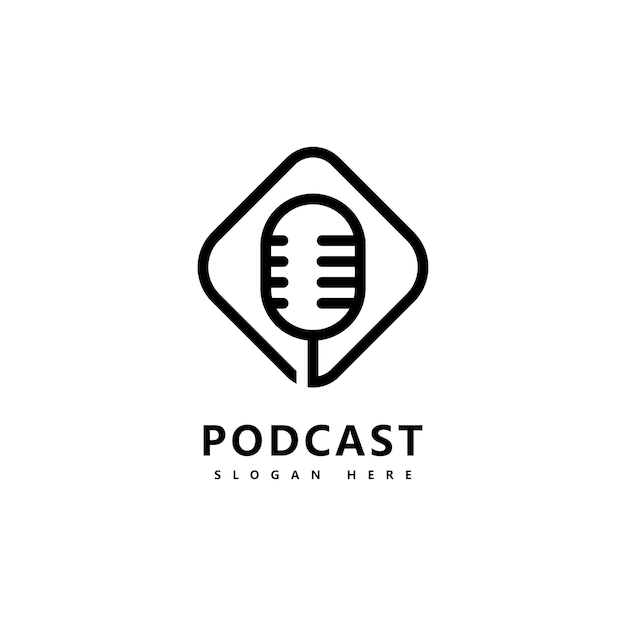 Vector podcast logo icon design vector template  microphone symbols