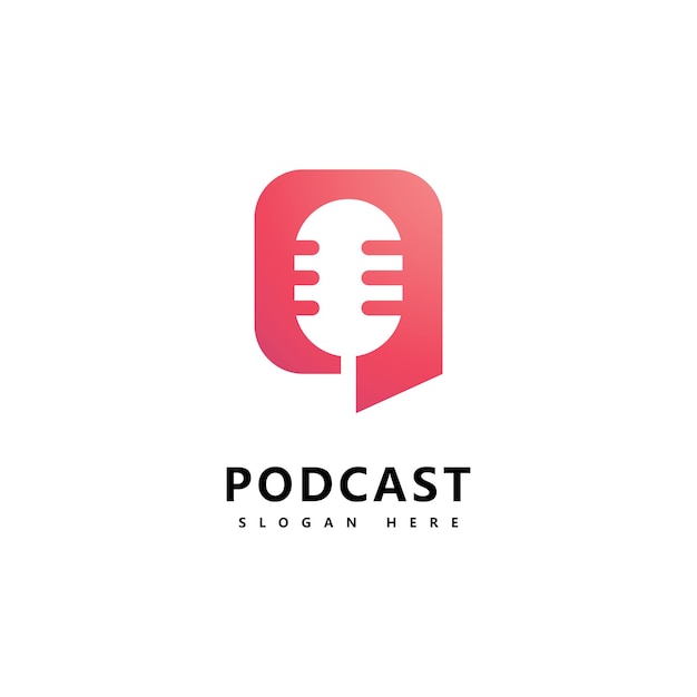 Podcast logo icona design vector template simboli microfono