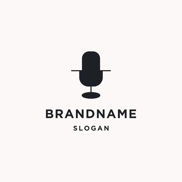 Podcast logo icon flat design template