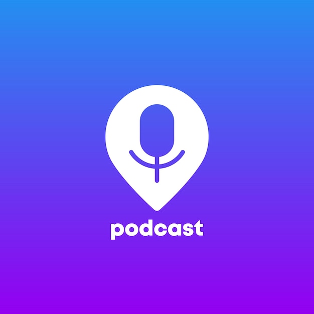 Podcast logo icon with pin marker