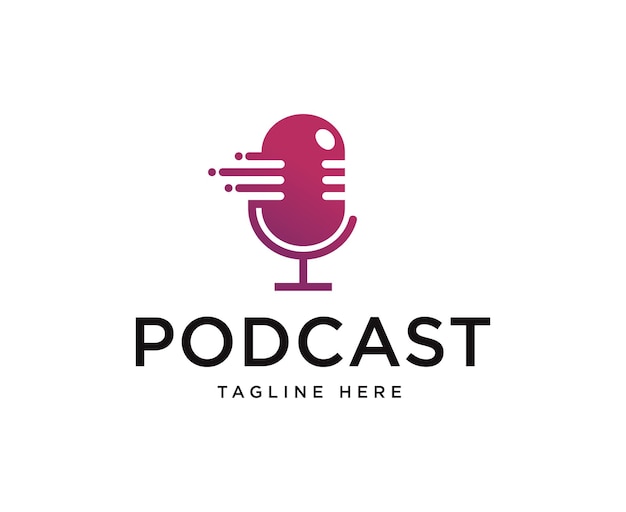 Podcast Logo-ontwerp met microfoonpictogram
