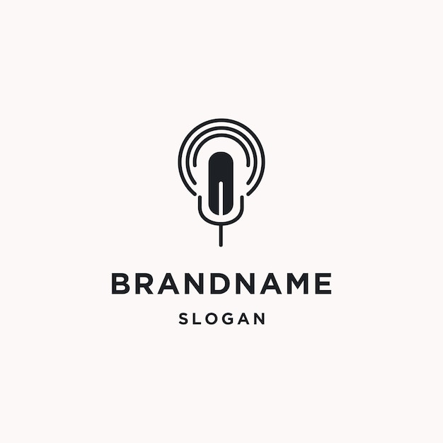 Podcast logo pictogram platte ontwerpsjabloon