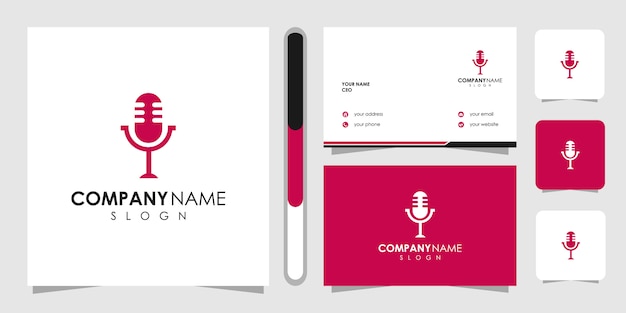 Podcast logo template and business card